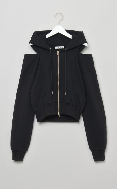 ショルダースリットスウェットフーディ