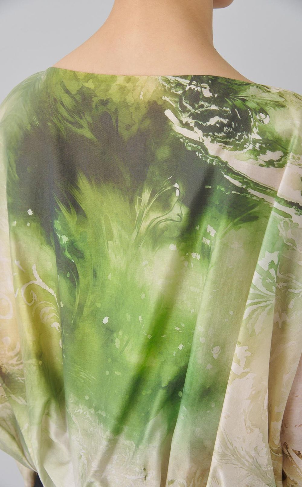 マーブルペイズリープリントブラウス