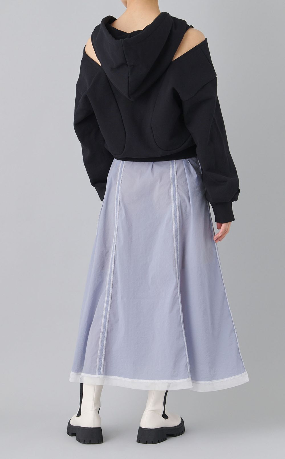 ショルダースリットスウェットフーディ