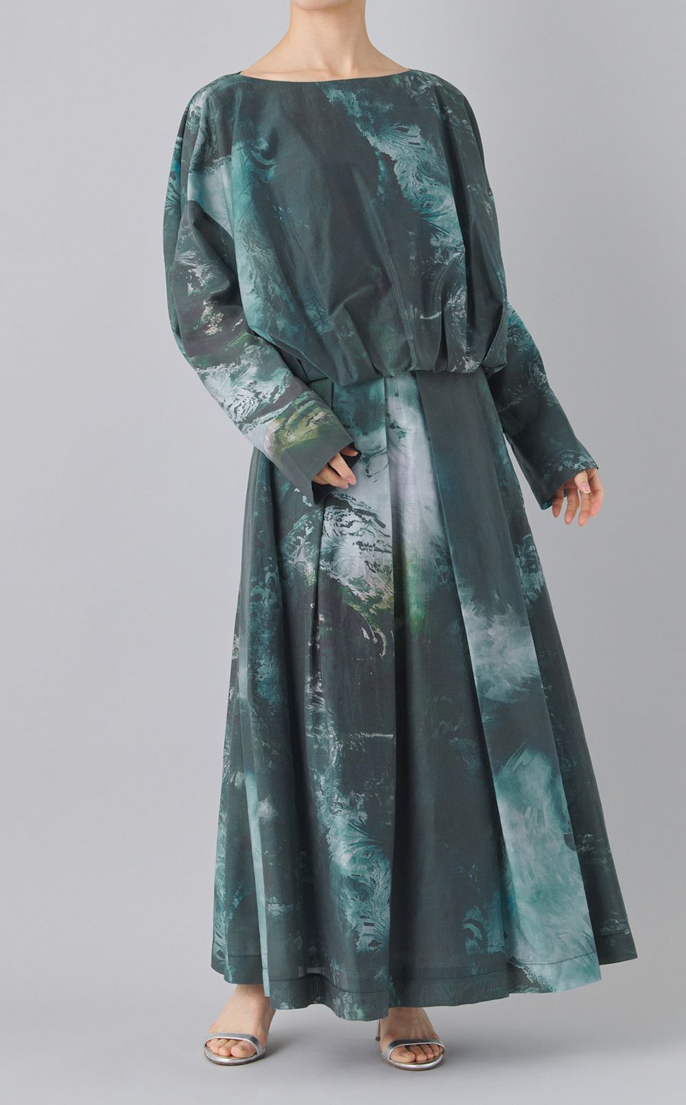 マーブルペイズリープリントブラウス