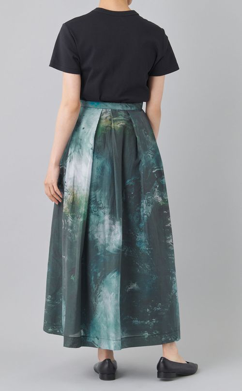 マーブルペイズリーギャザースカート