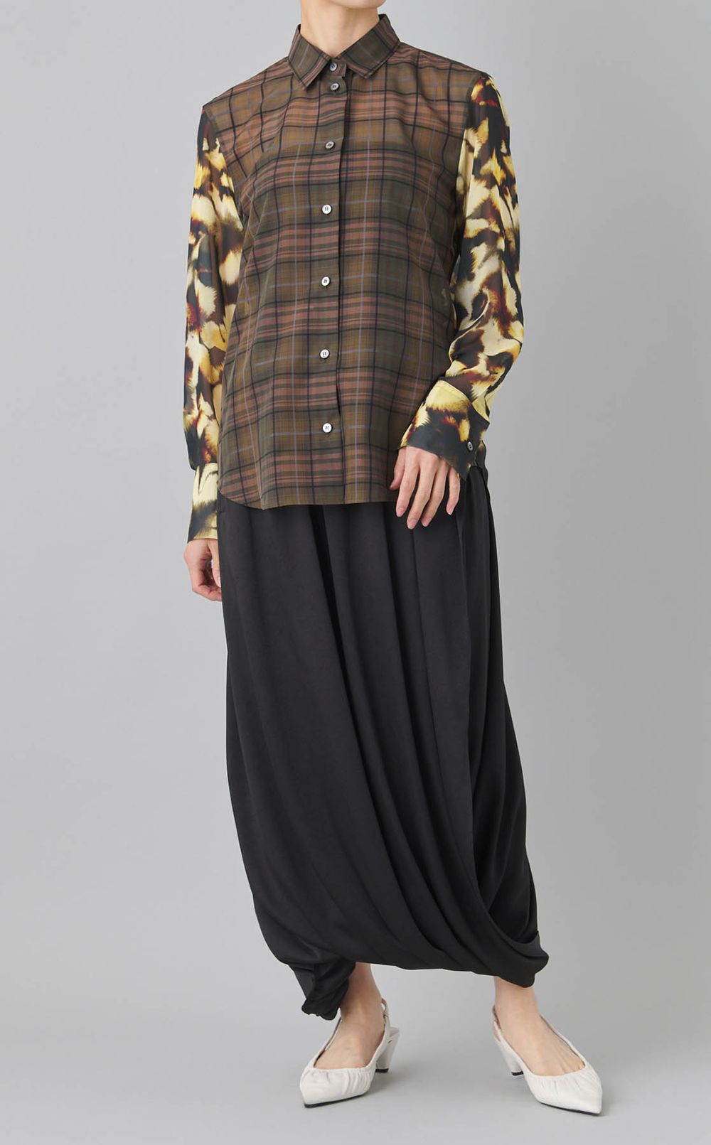 ギャザーラップロングスカート