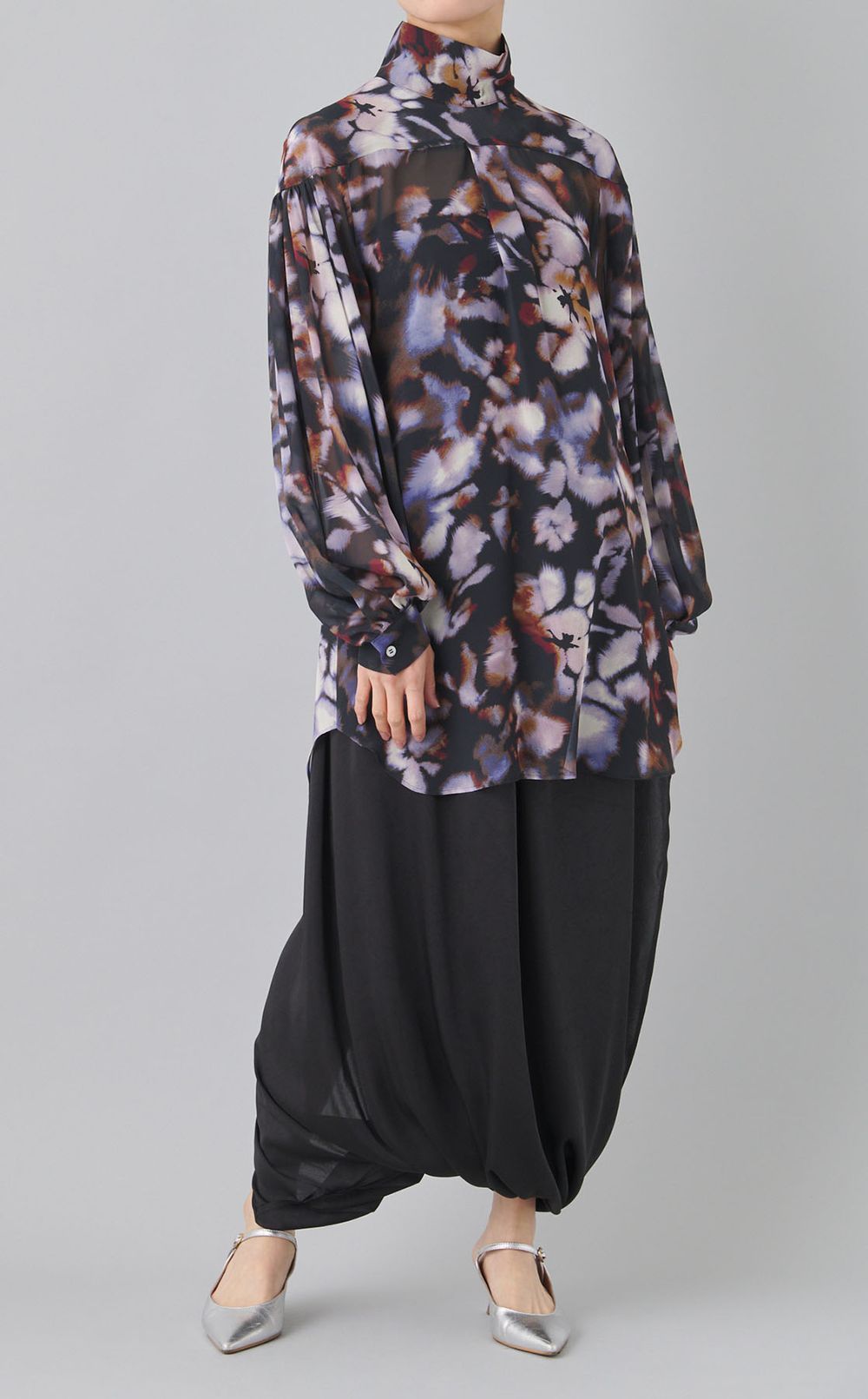 プリントジョーゼットブラウス