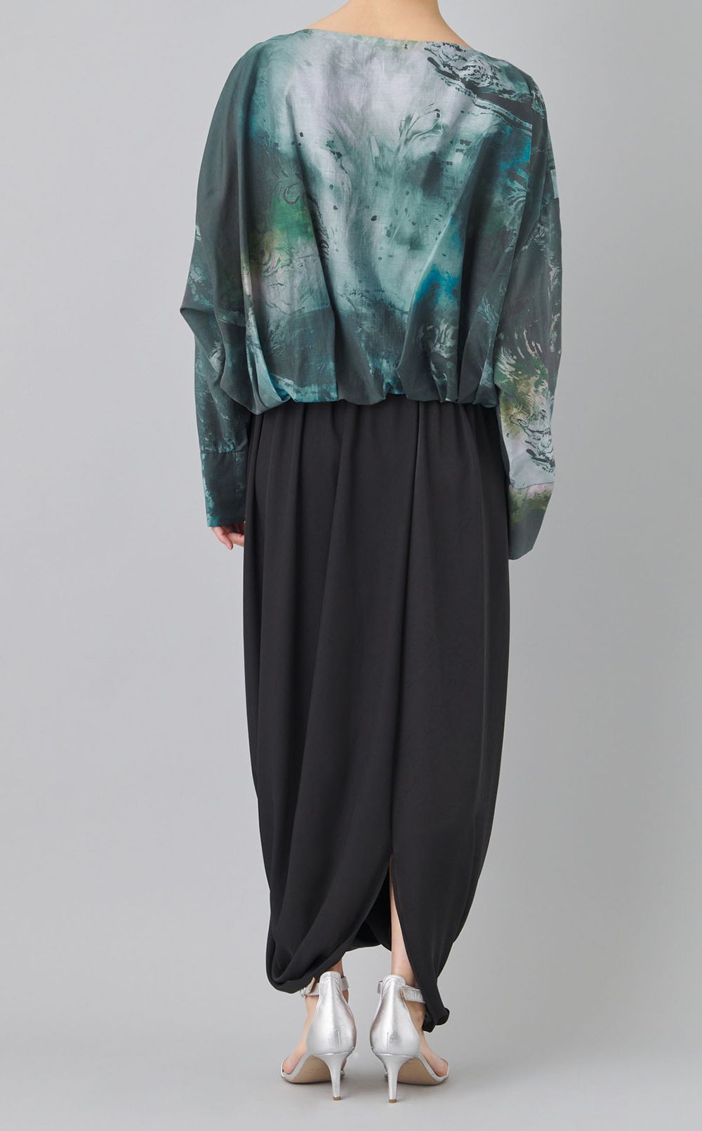 マーブルペイズリープリントブラウス