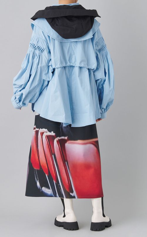 ナイロンピンタックショートブルゾン