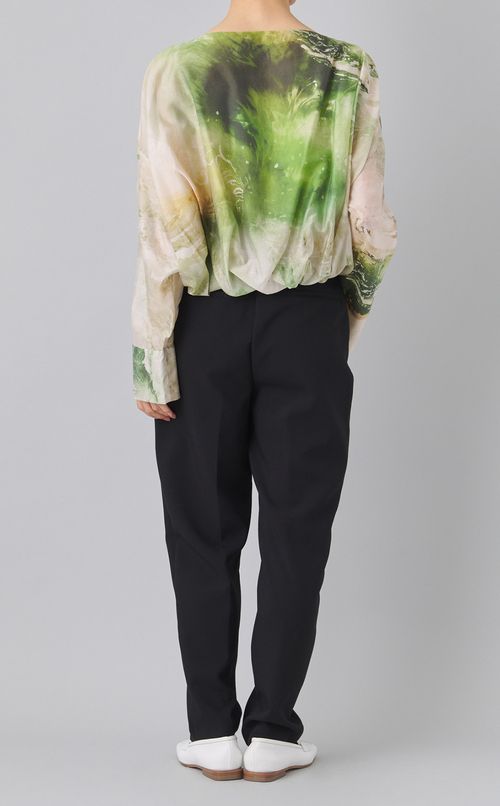 マーブルペイズリープリントブラウス