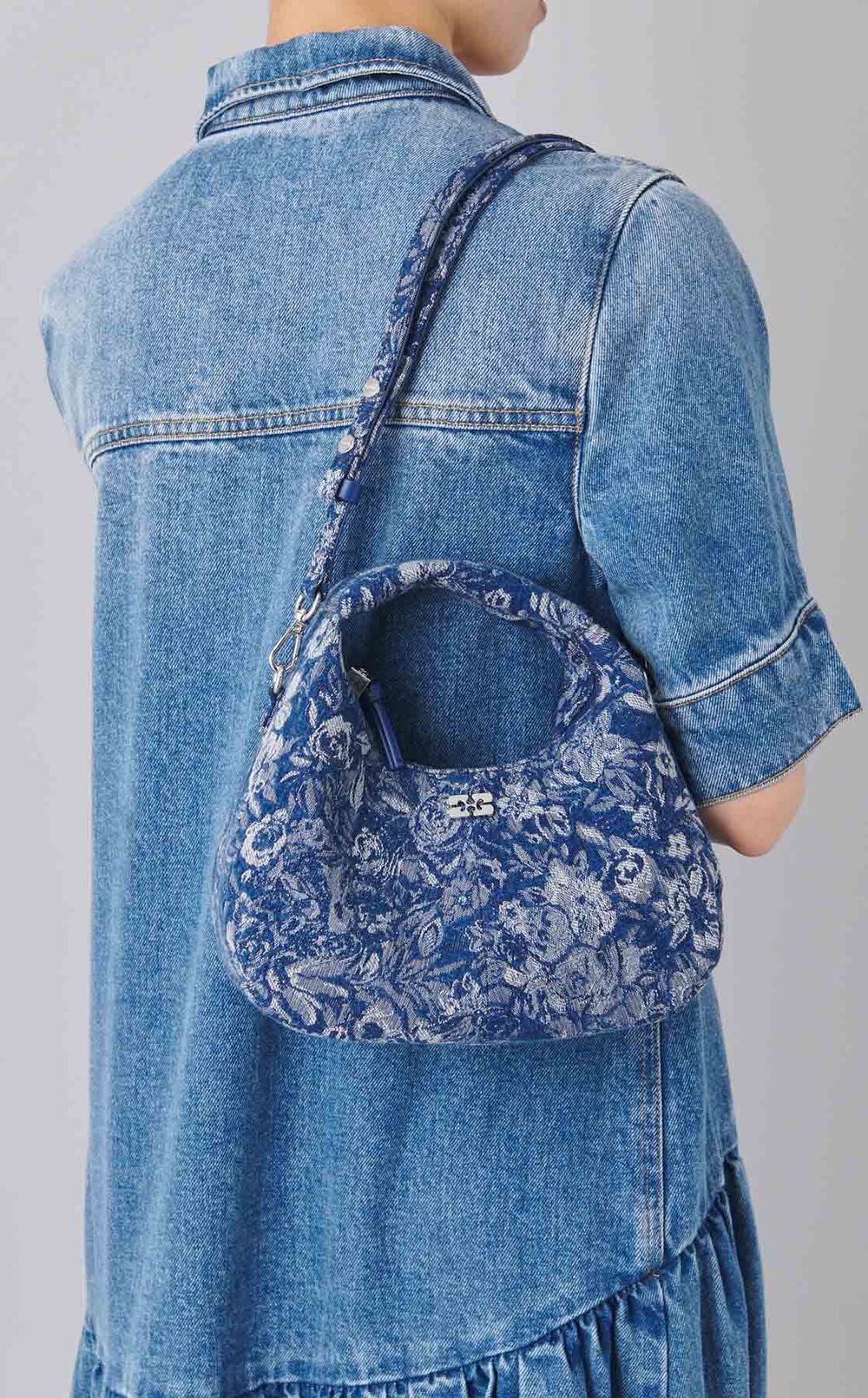 デニムフラワーミニショルダーバッグ