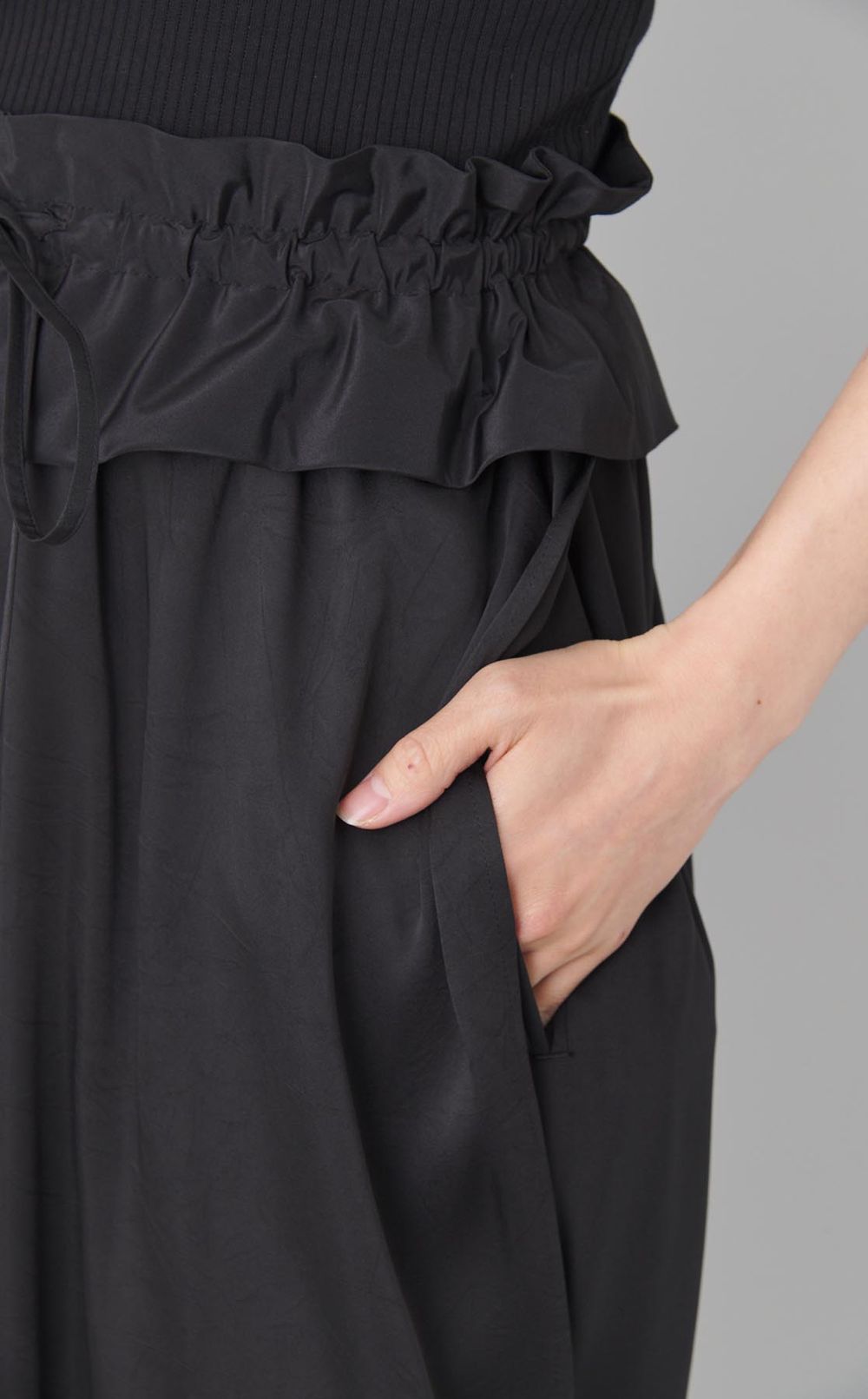 ギャザーラップロングスカート