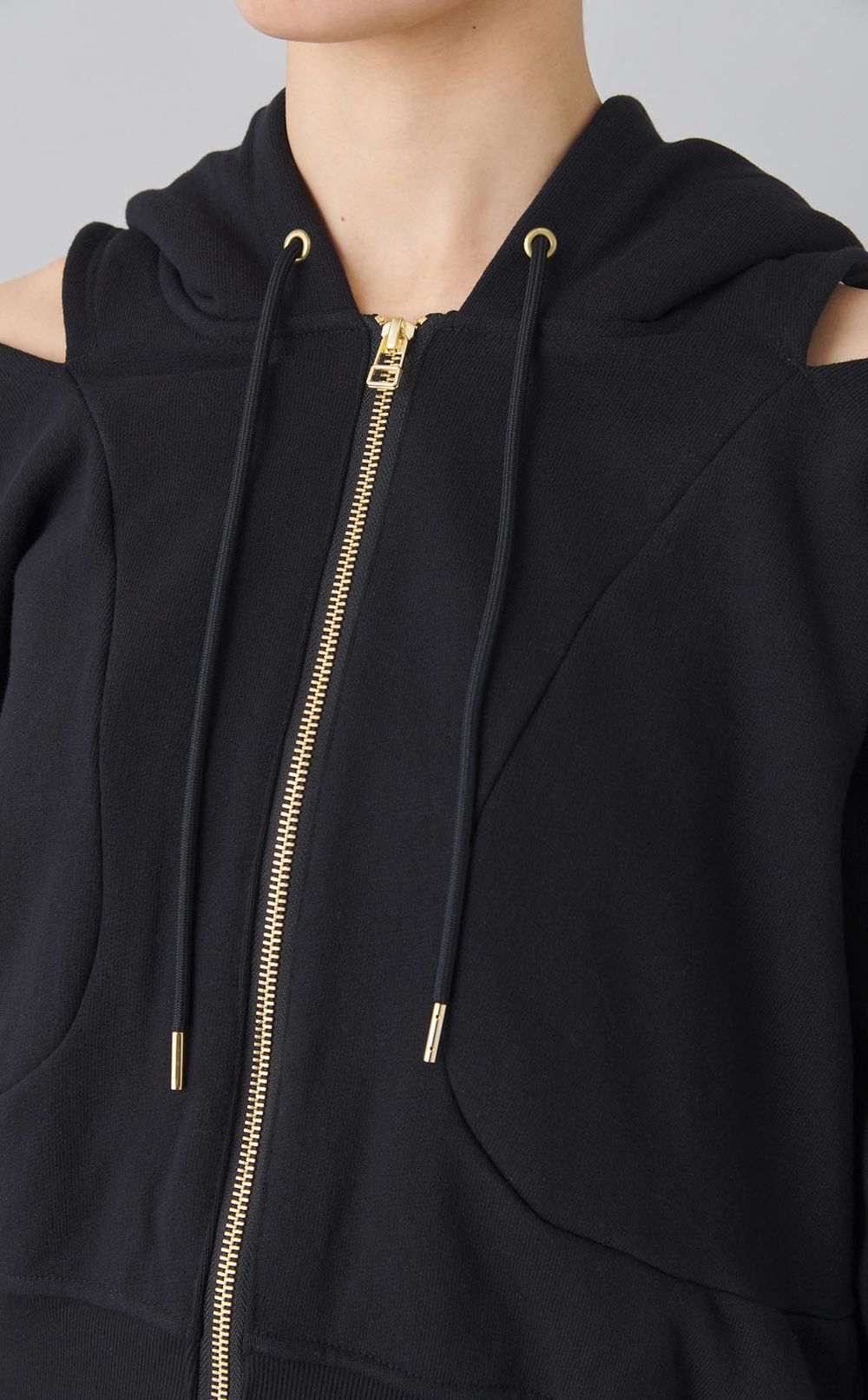 ショルダースリットスウェットフーディ