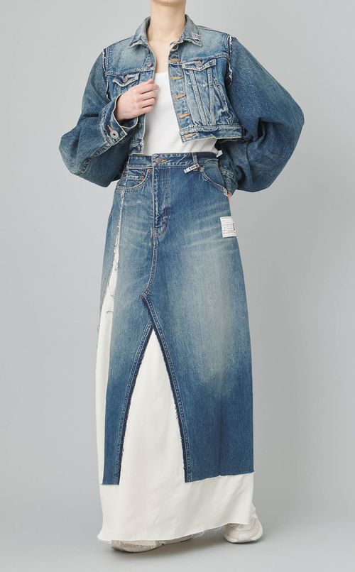 デニムパンツコンバインスカート