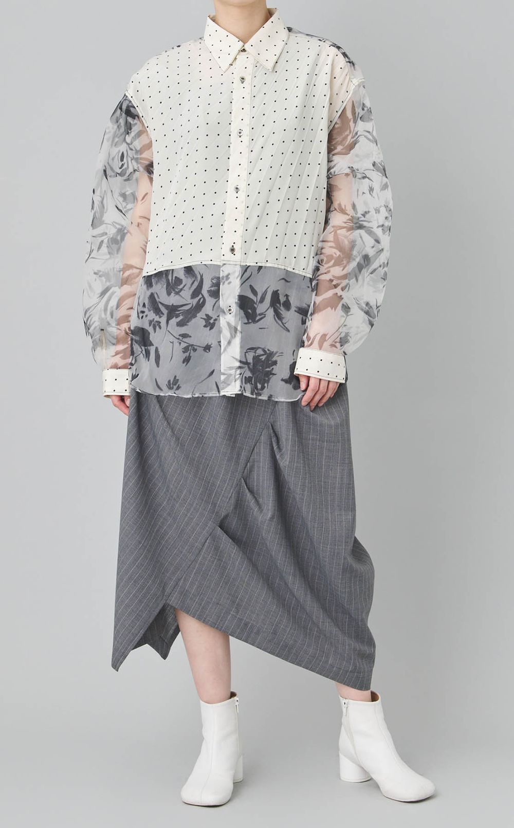 【reADdress】パッチワークロングスリーブシャツ