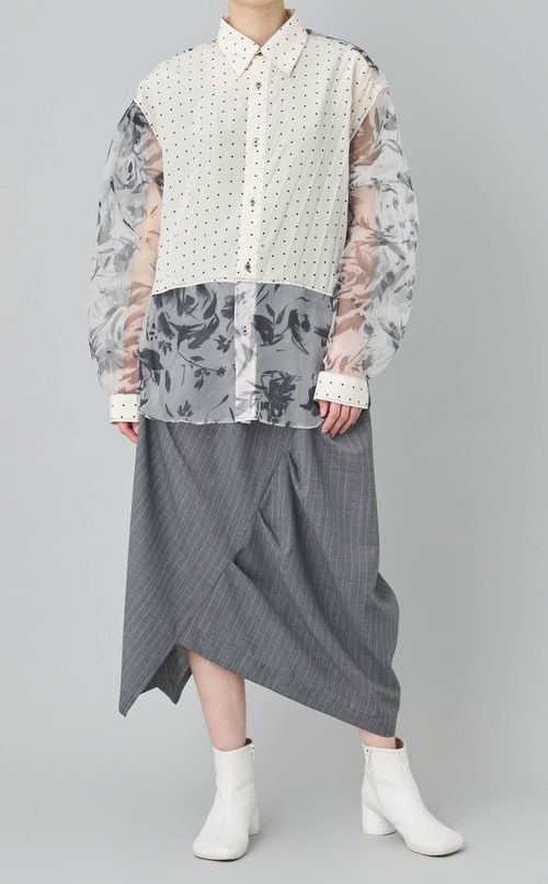 【reADdress】パッチワークロングスリーブシャツ