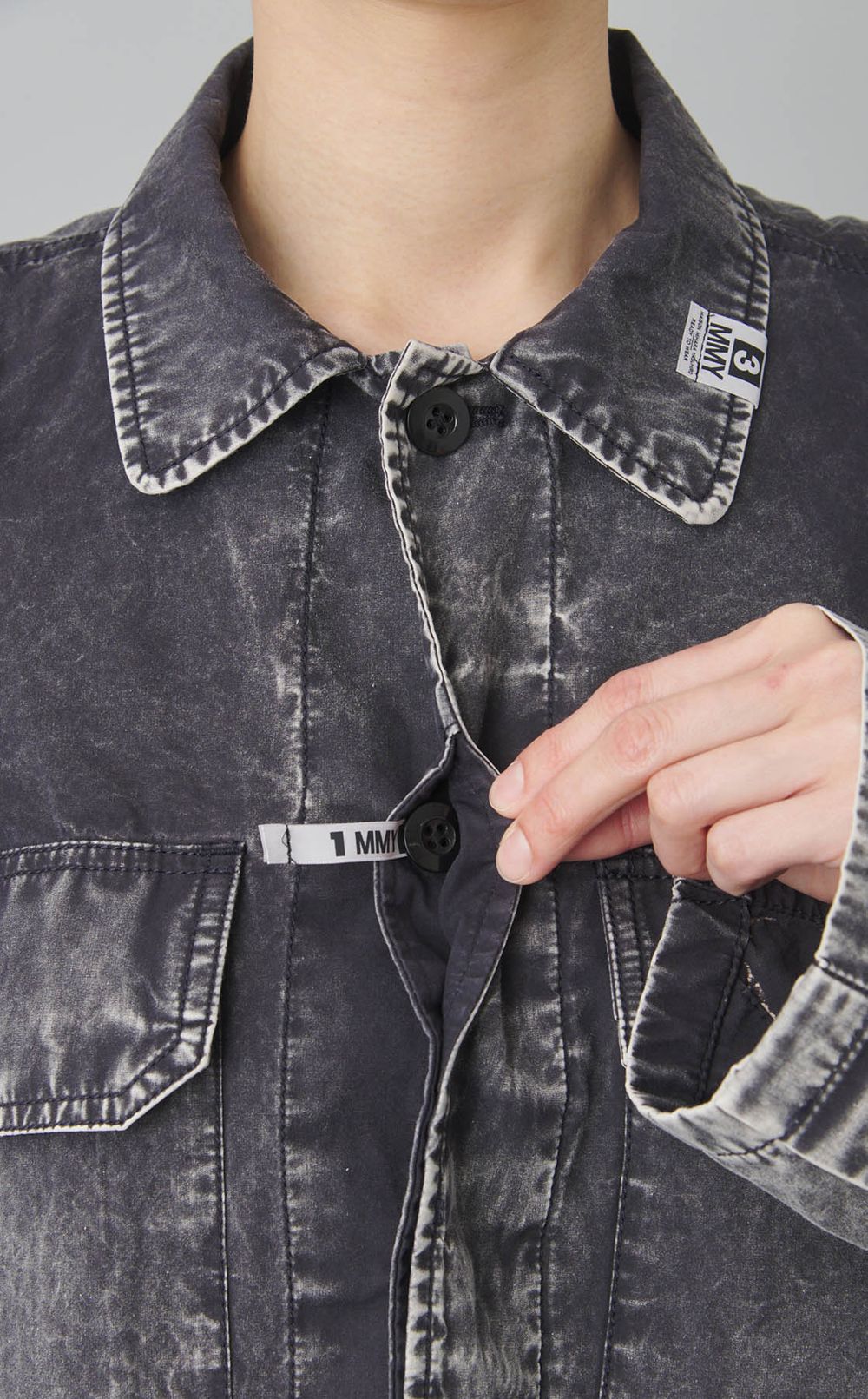 ミリタリーパフスリーブシャツ