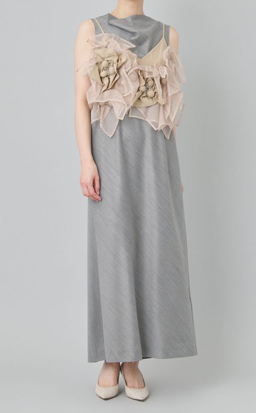 モチーフ付フリルビスチェトップス