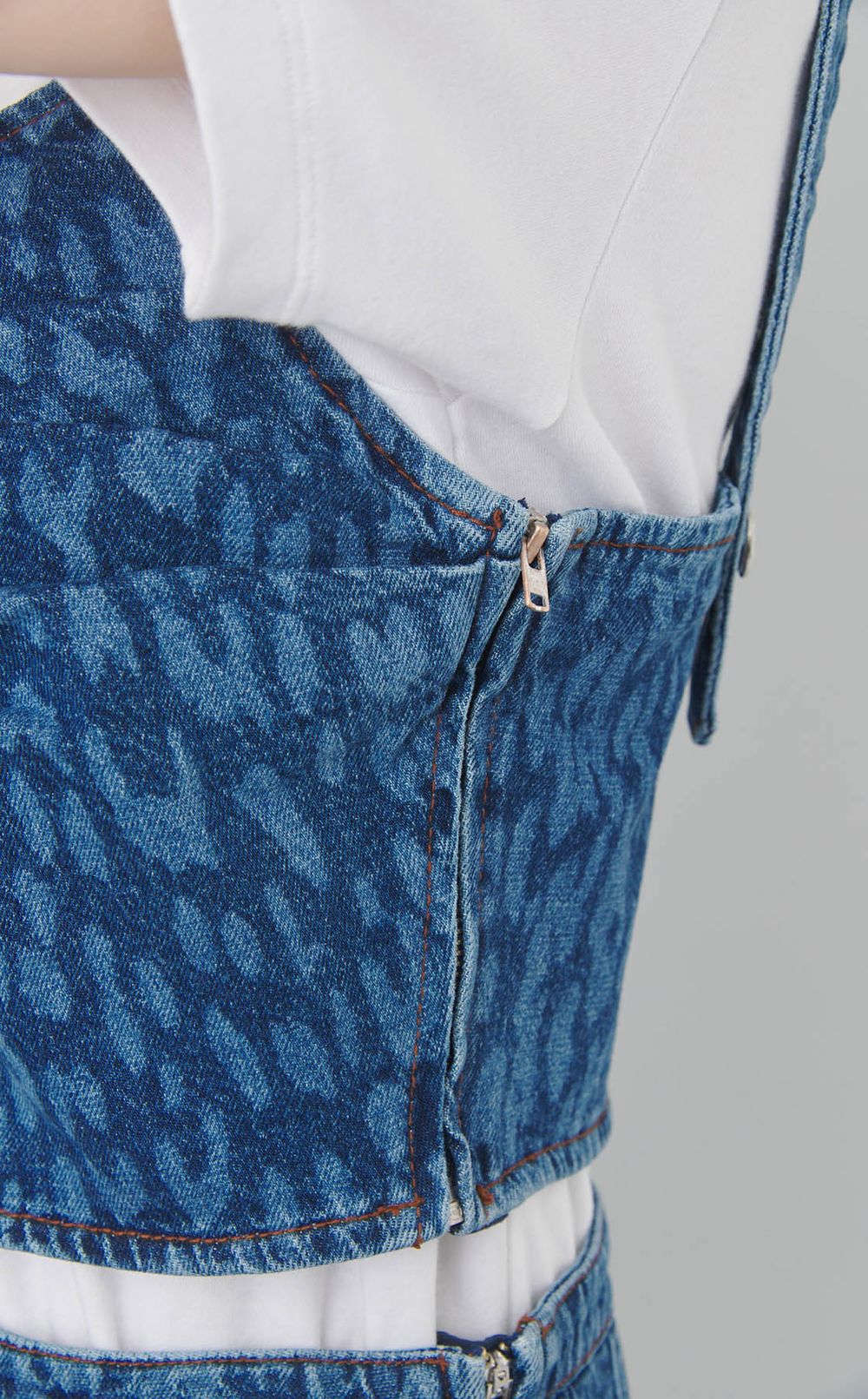 レオパードデニムキャミソールトップス