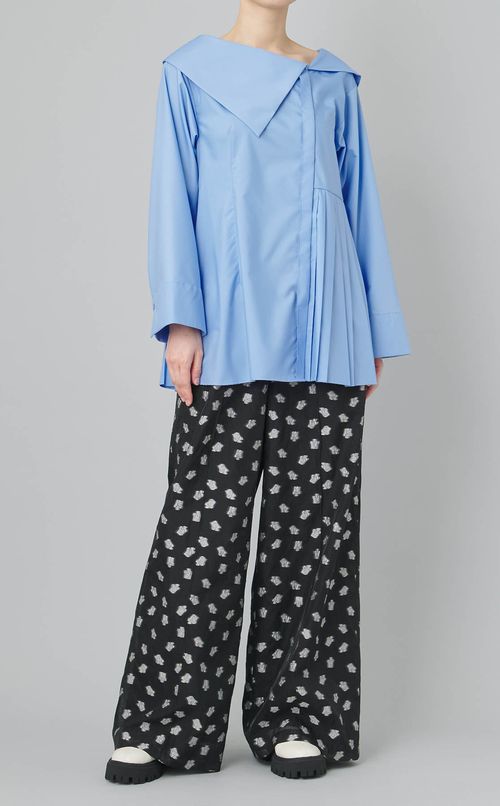 プリーツデザインシャツブラウス