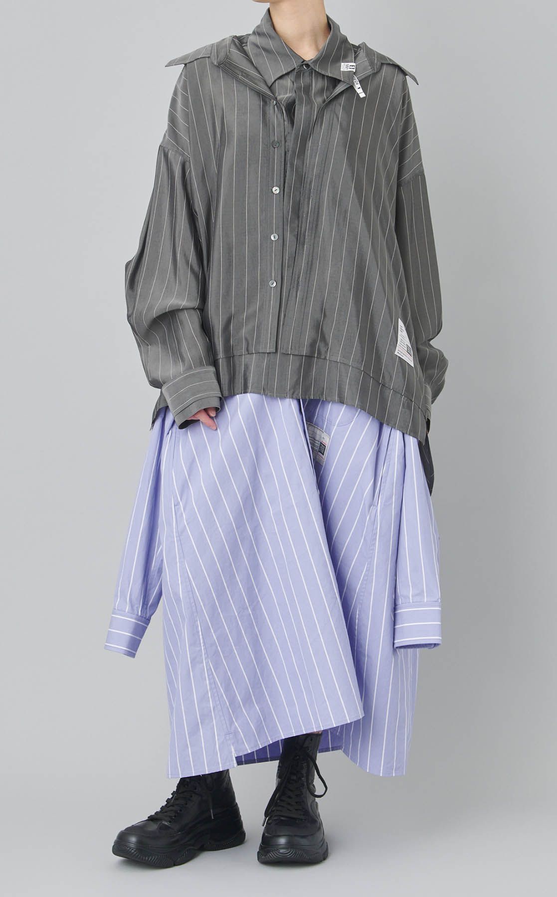 Maison MIHARA YASUHIRO｜ダブルレイヤードストライプシャツ