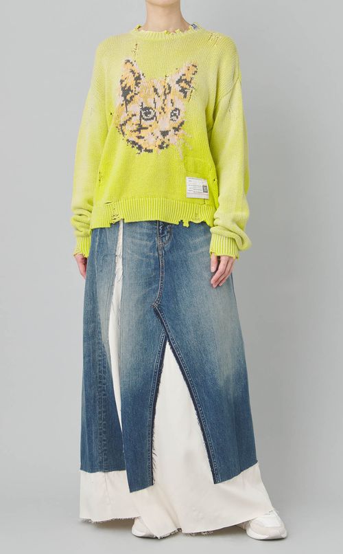 デニムパンツコンバインスカート