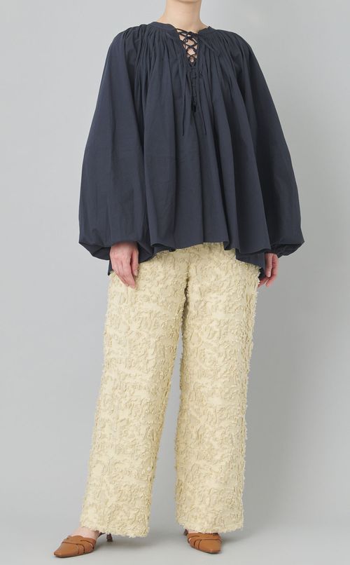 カットジャガードセミワイドパンツ