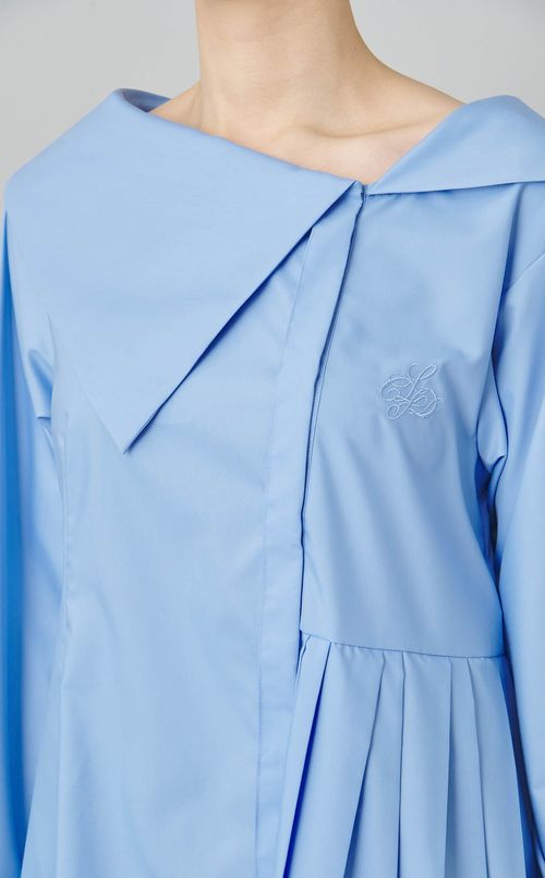 プリーツデザインシャツブラウス