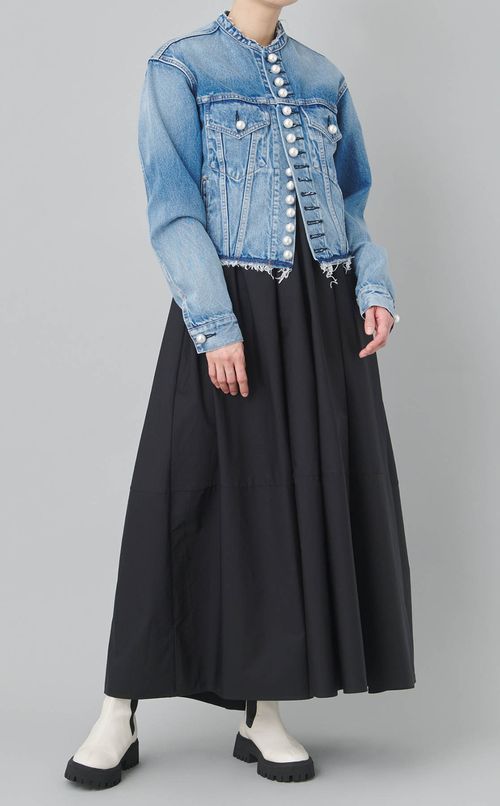 デニムパールボタンジャケット