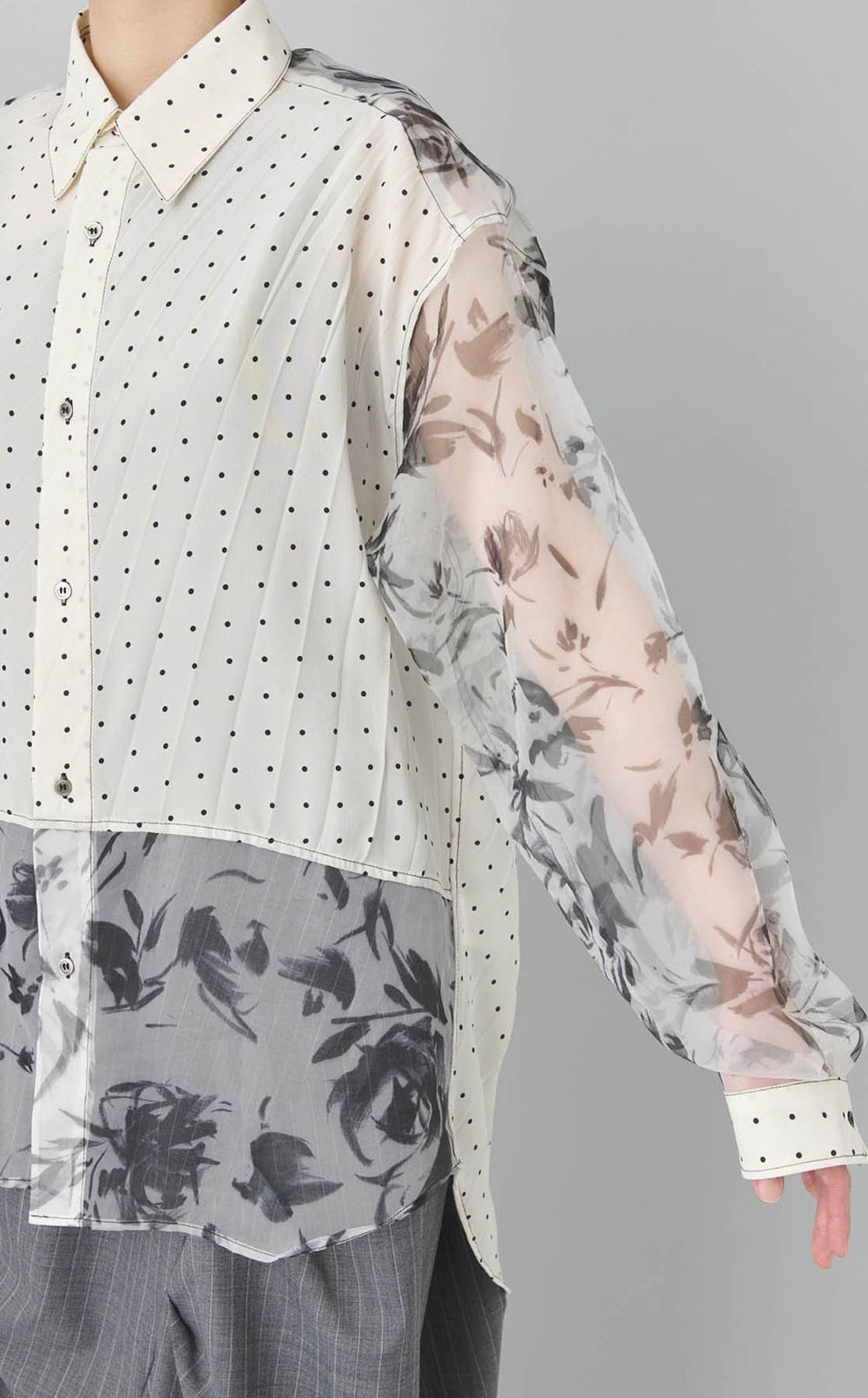 【reADdress】パッチワークロングスリーブシャツ