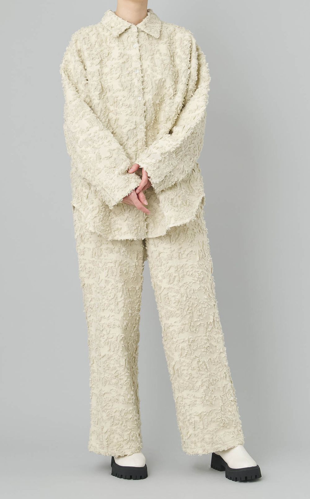 カットジャガードオーバーシャツ