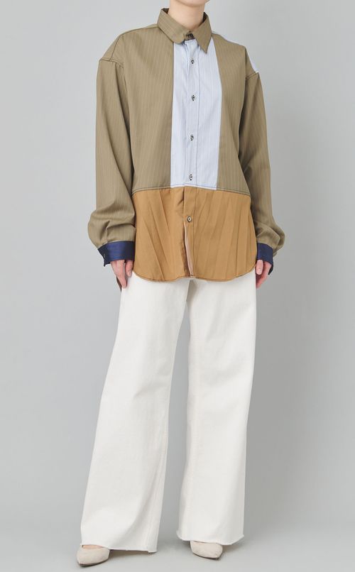 【reADdress】パッチワークロングスリーブシャツ