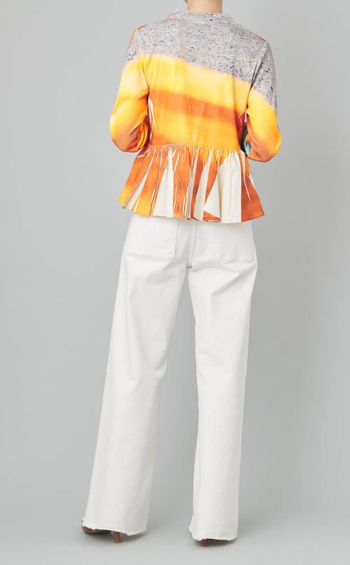 プリントリブギャザーカーディガン