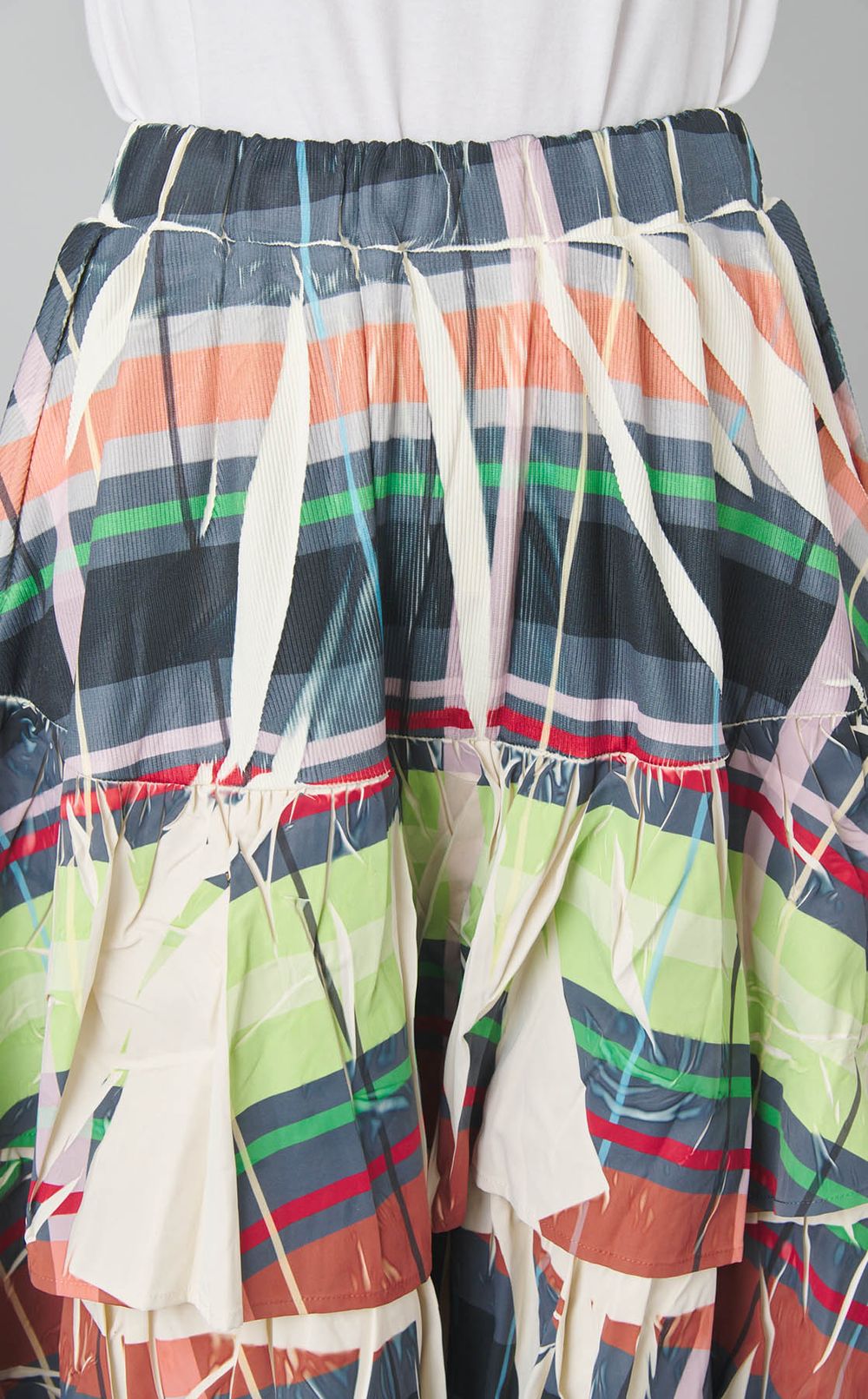 チェックプリントティアードスカート