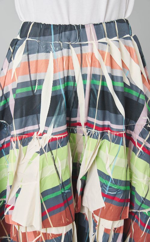 チェックプリントティアードスカート