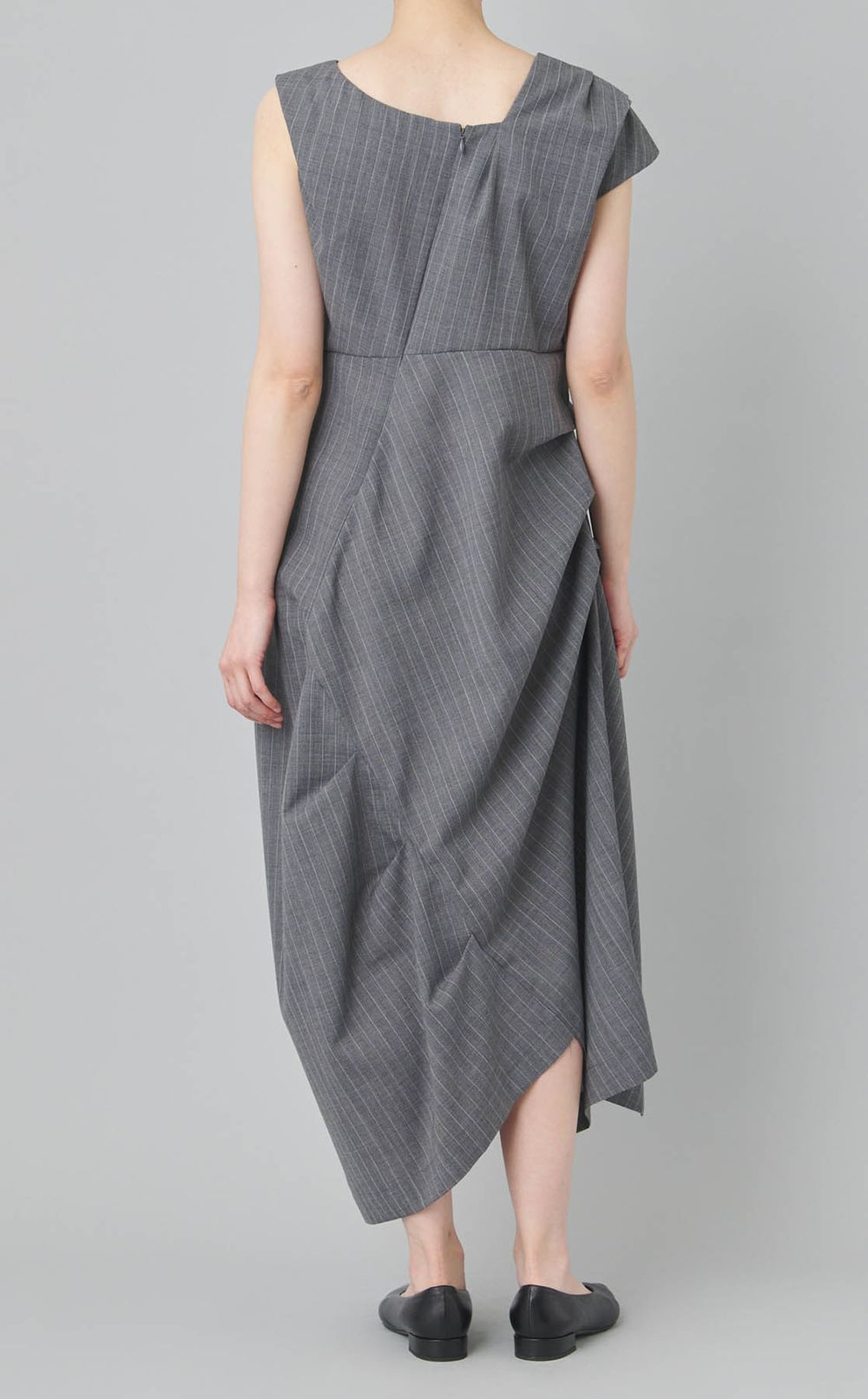 ストライプアシンメトリーワンピース