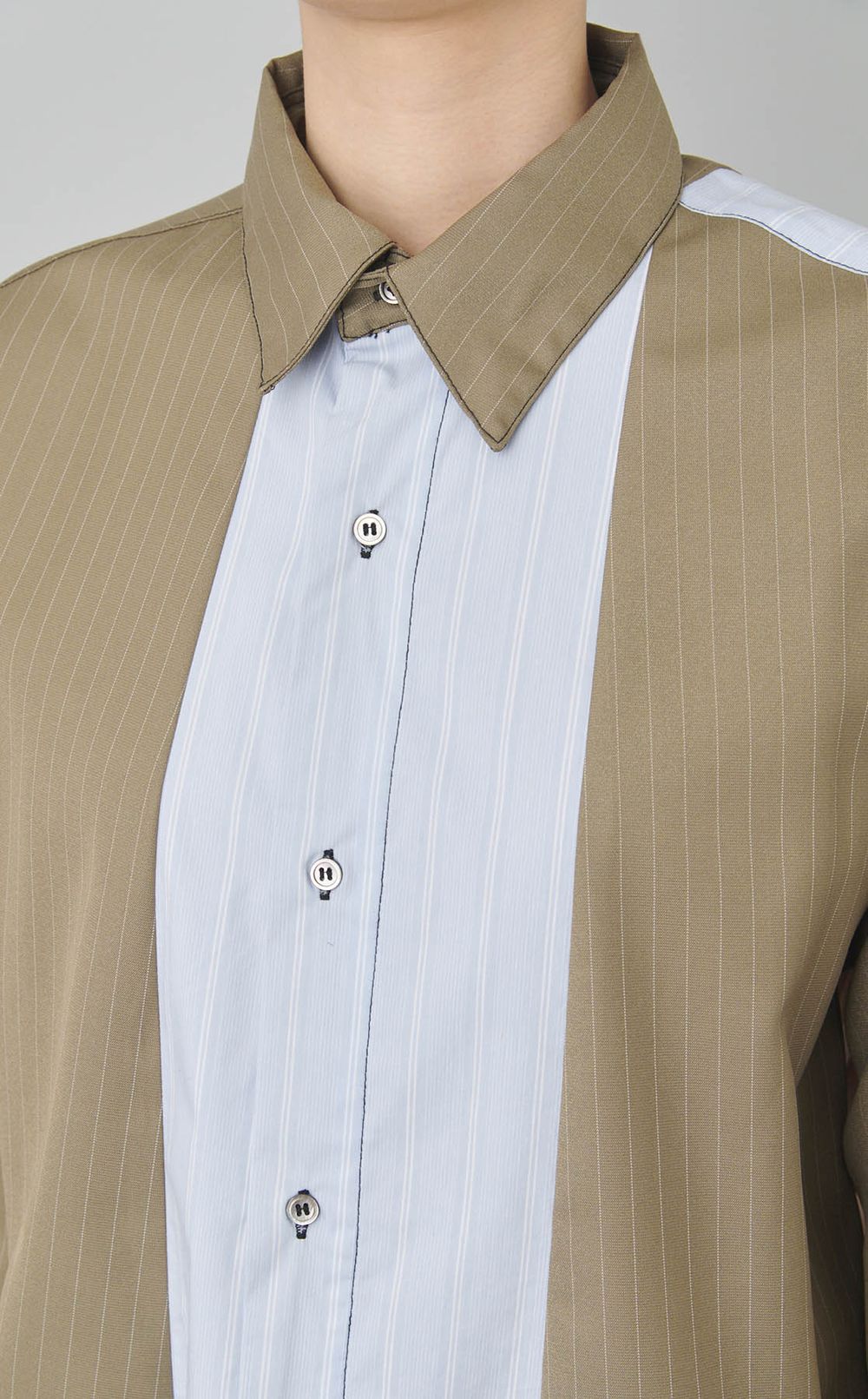 【reADdress】パッチワークロングスリーブシャツ