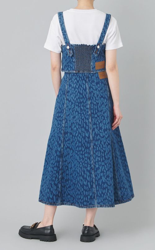 レオパードデニムキャミソールトップス