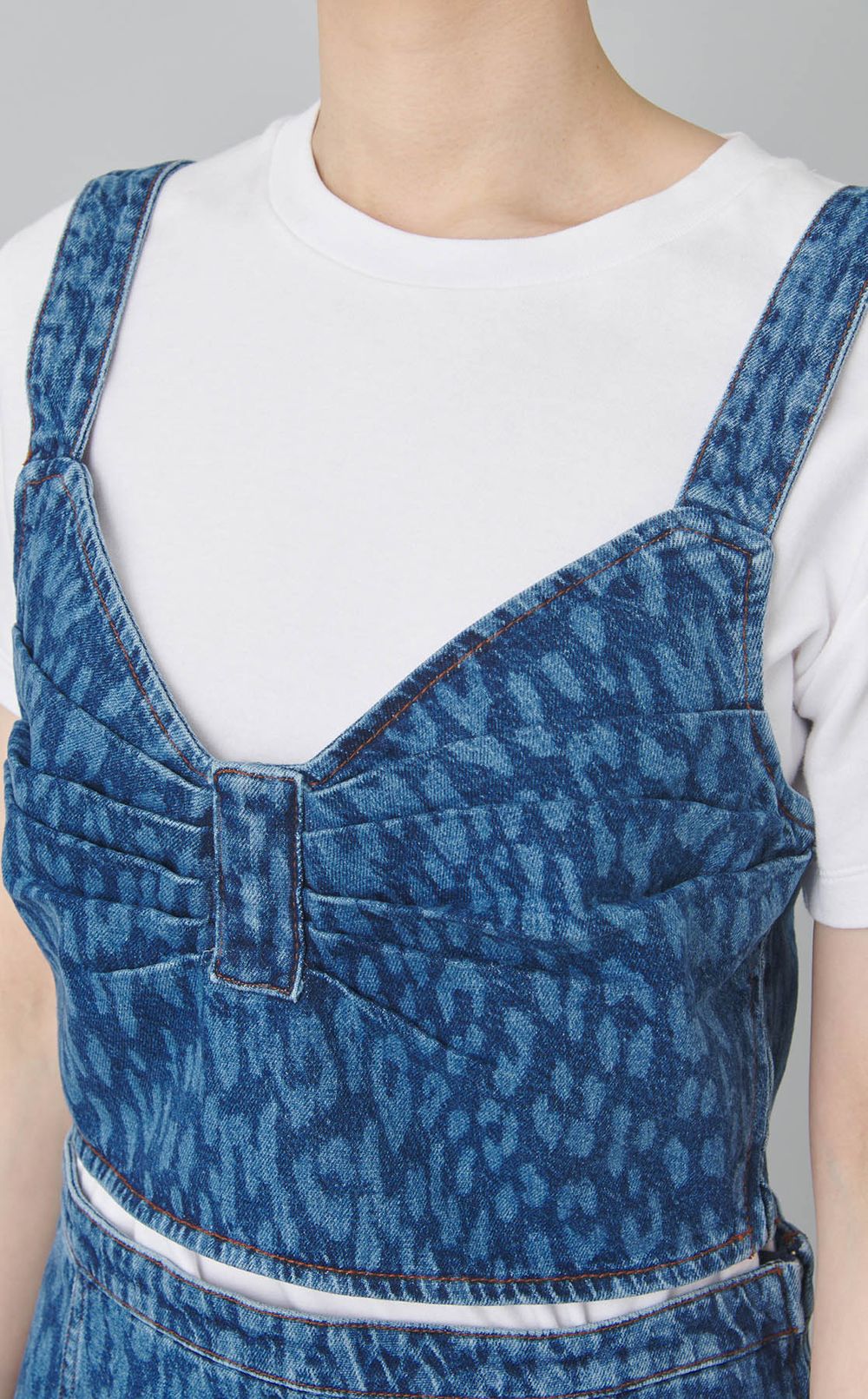 レオパードデニムキャミソールトップス