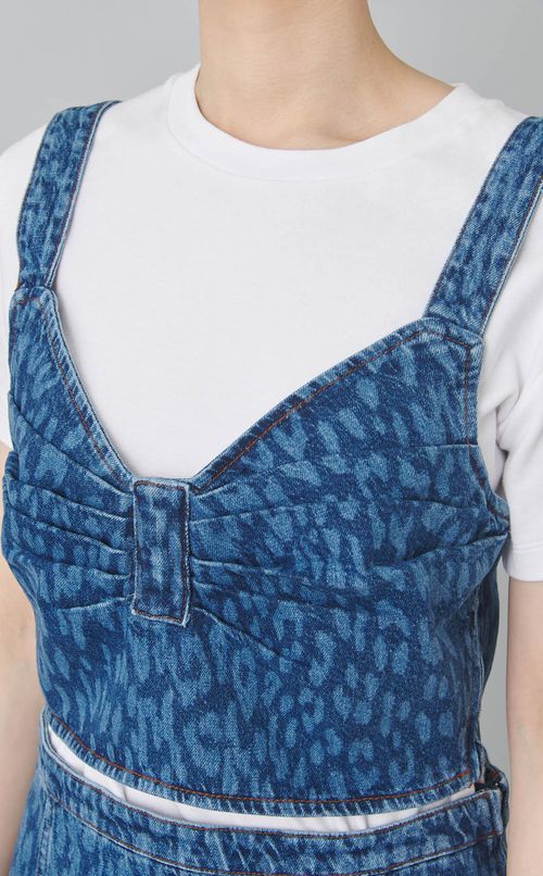 レオパードデニムキャミソールトップス
