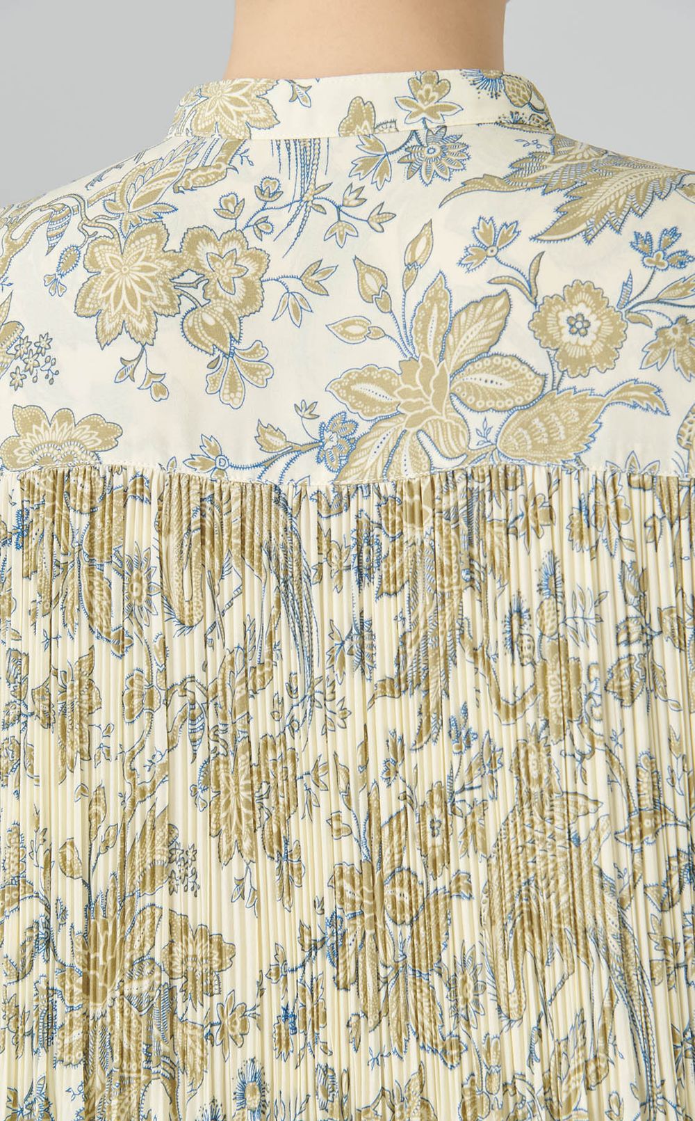 プリントプリーツシャツドレス