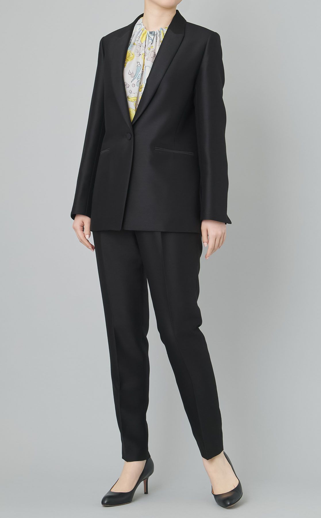 美品 アーツアンドサイエンス メンズ縮絨ウールシルク タキシード ジャケット 黒 trim_ofalv_item34a3cba83e9d11e