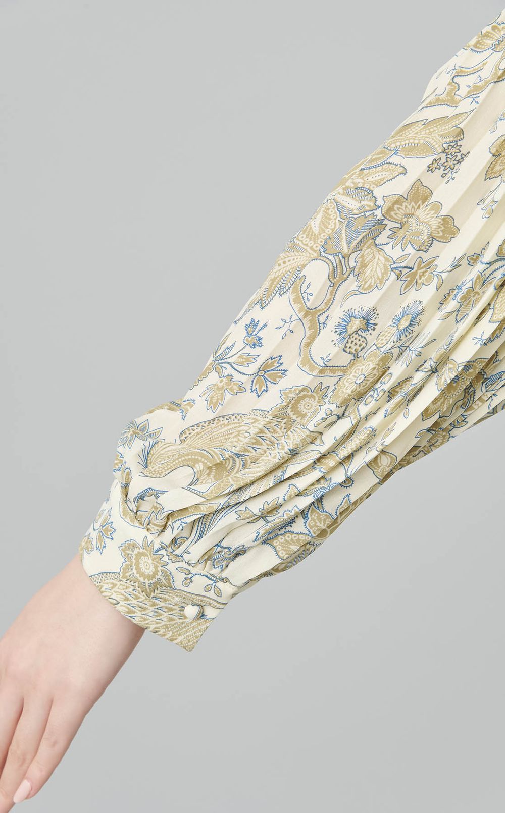 プリントプリーツシャツドレス