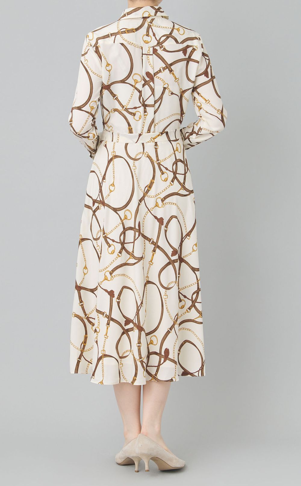 チェーンプリントカシュクールワンピース