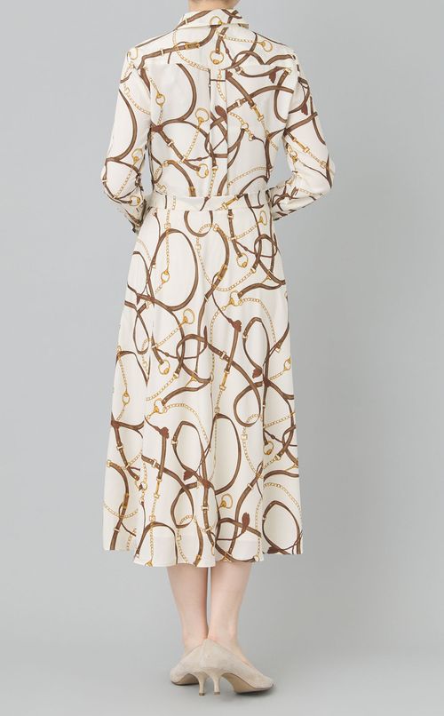 チェーンプリントカシュクールワンピース