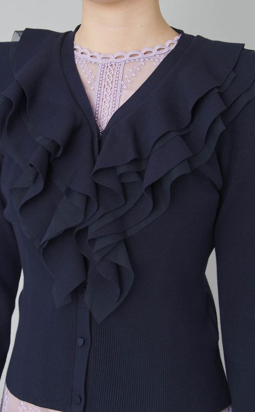 ラッフルフリルニットカーディガン