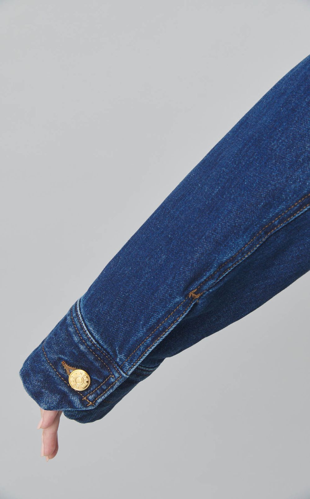 カラーブロックデニムブルゾン