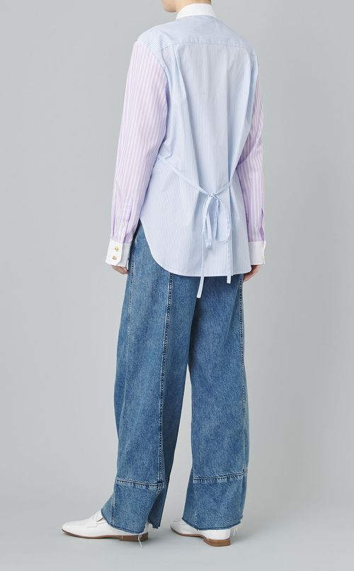 ベストレイヤードストライプシャツ