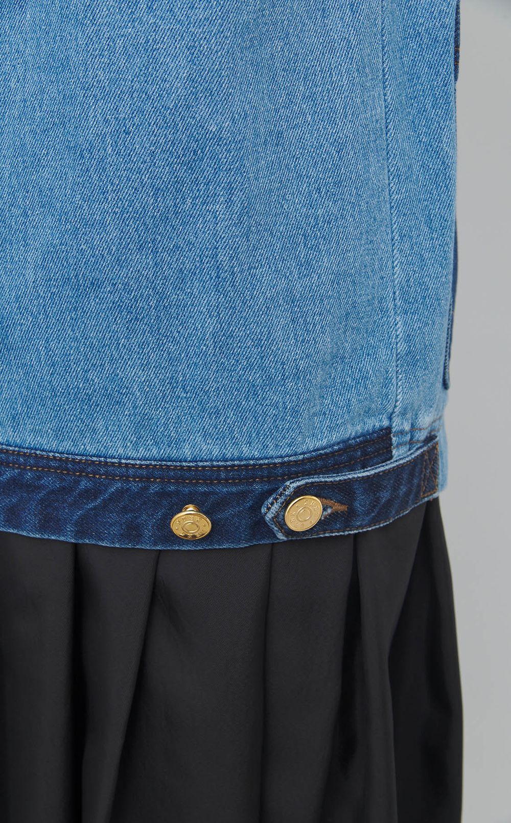 カラーブロックデニムブルゾン