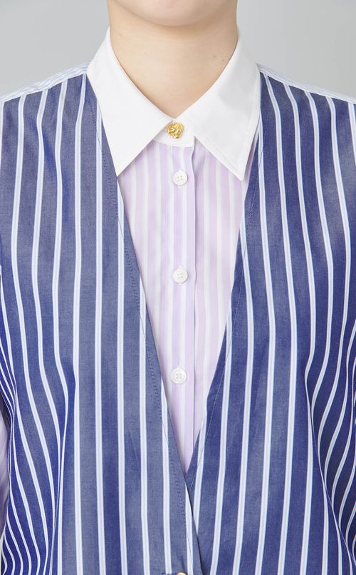 ベストレイヤードストライプシャツ