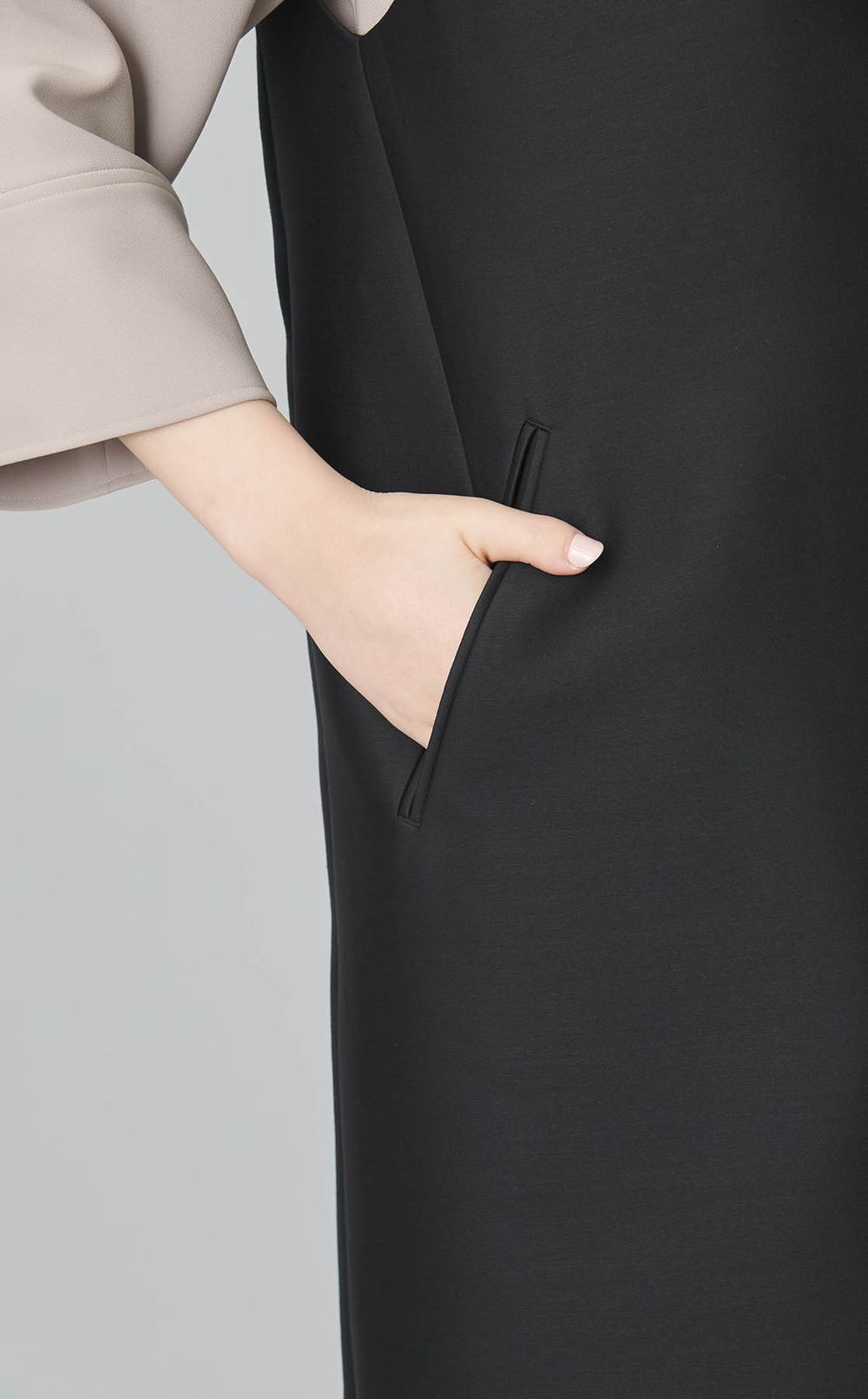 ウールシルクタッサーロングジレ