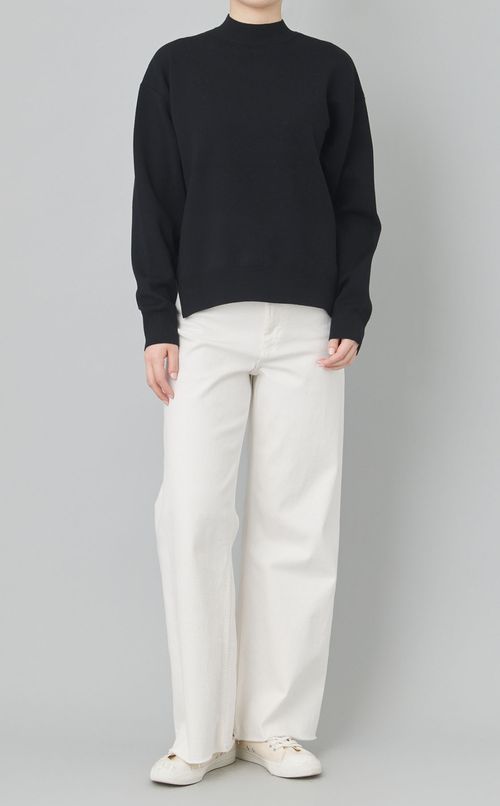 スタンドネックダブルフェイスニット