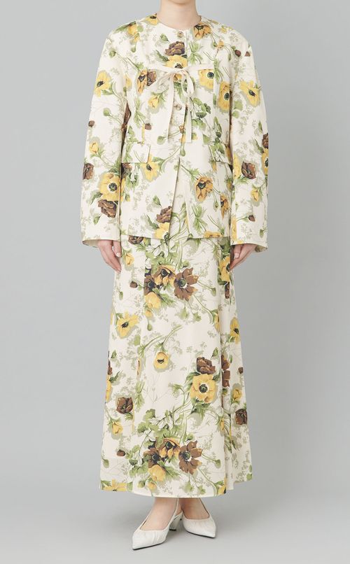 スカーフフラワーリボンシャツブルゾン