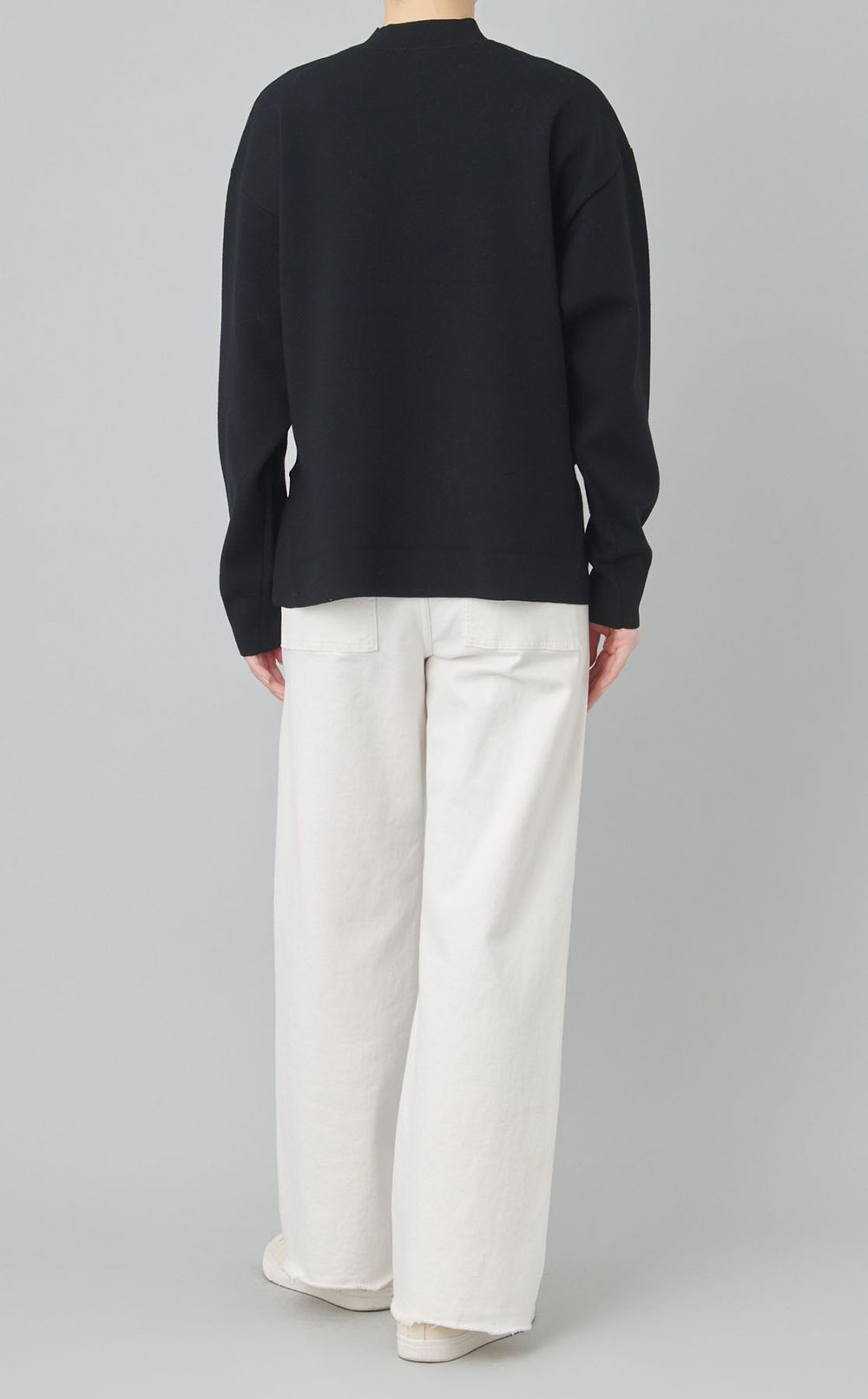 スタンドネックダブルフェイスニット